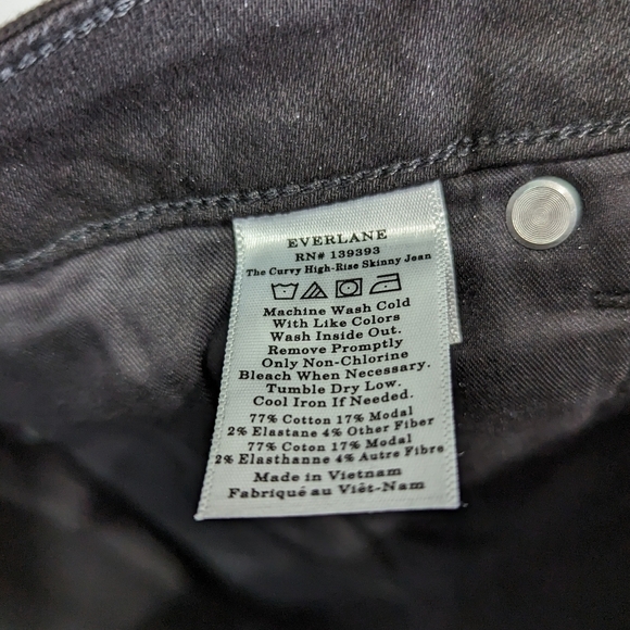 Everlane Denim Womens Black The Curvy High Rise Skinny Jean Crop NEW - Picture 13 of 16